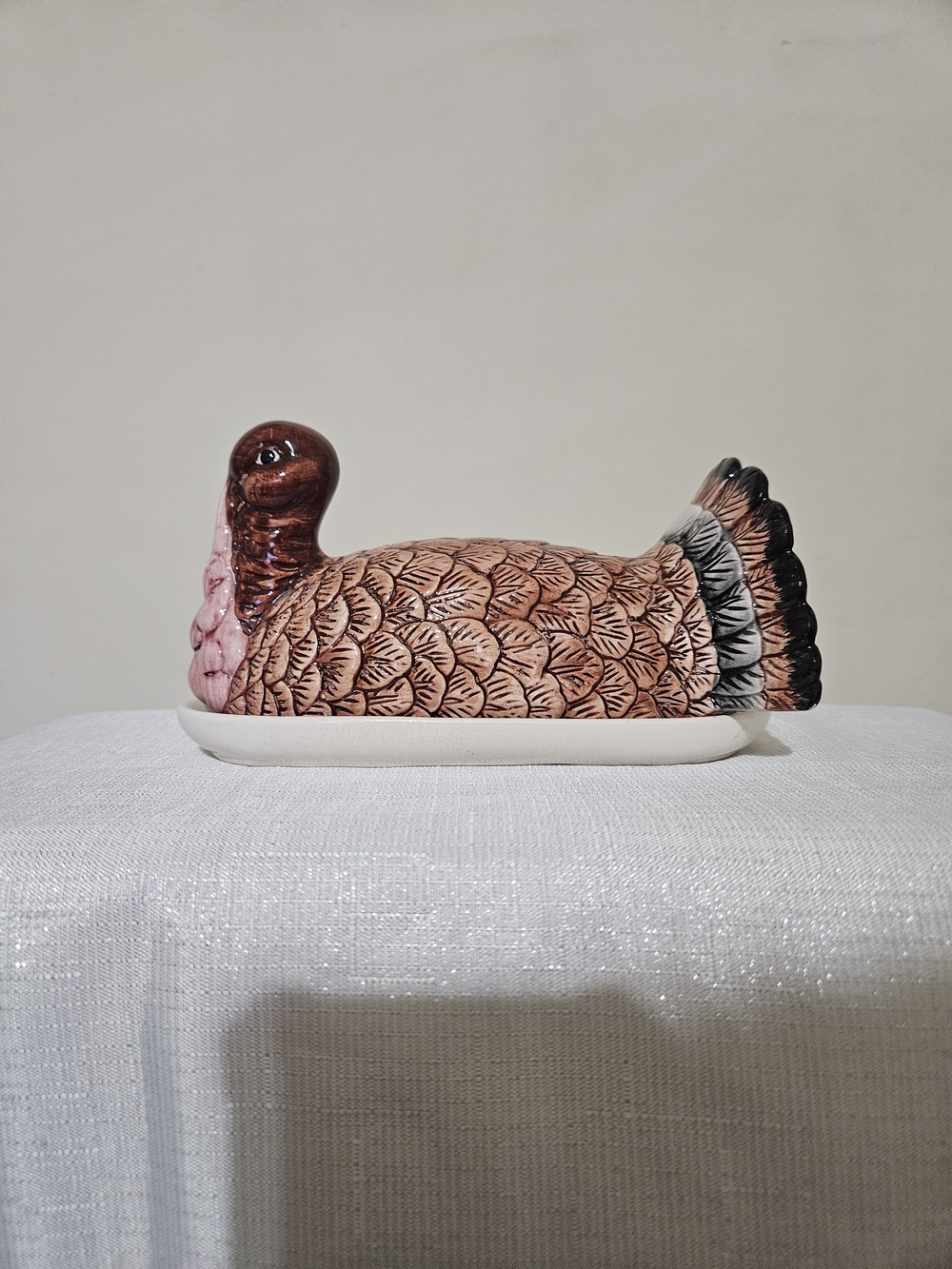 Vintage Ceramic Turkey Butter Dish